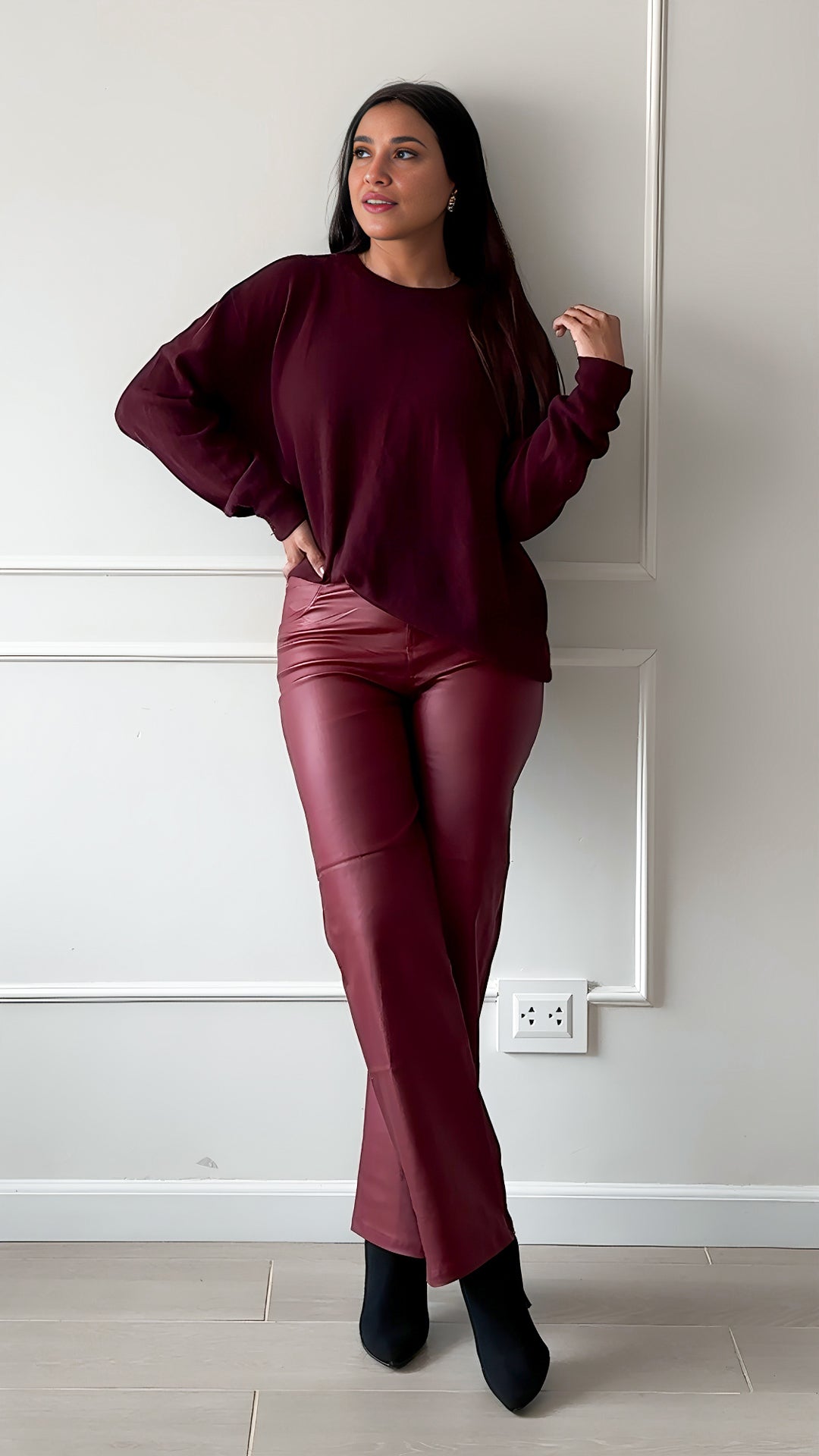 Palazzo efecto cuero