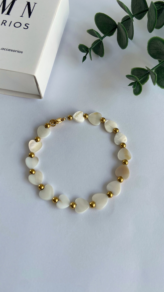Pulsera Nácar corazón