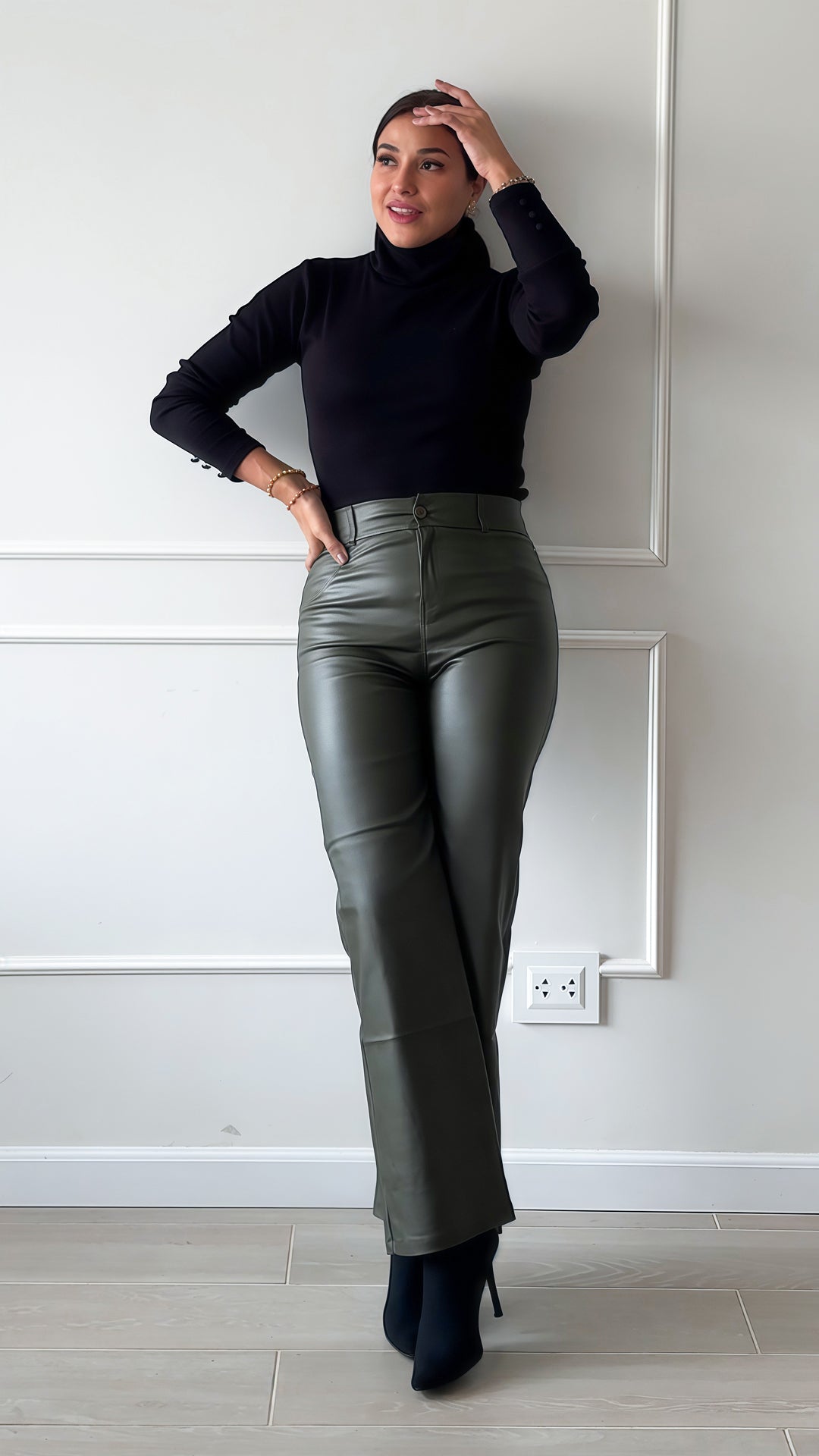 Palazzo efecto cuero