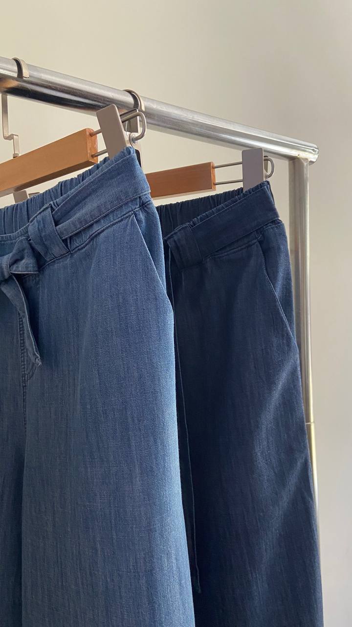 Palazzo Denim Mujer Tiro Alto – Pierna Ancha | JAMN