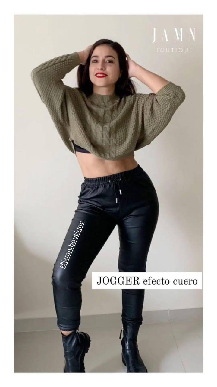 Jogger efecto cuero - JAMN BOUTIQUE