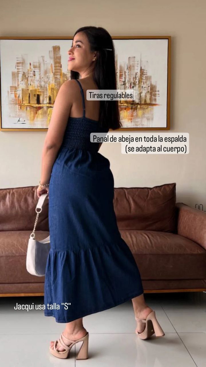 Vestido Zara denim para mujer con panel posterior elástico que se adapta al cuerpo – JAMN Boutique